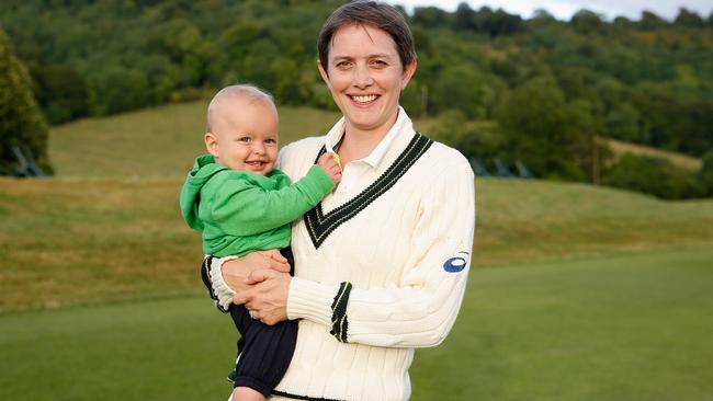 Sarah Elliott with first son Sam in England in 2013.