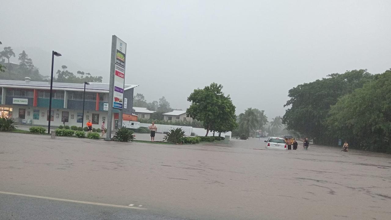 Flooding in Jubilee Pocket on Thursday afternoon. Photo: Nessa Telke