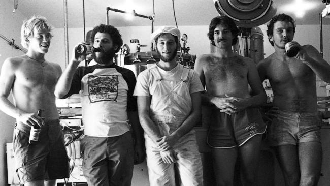 Sierra Nevada founder Frank Grossman (centre) with his team in the early days of the trailblazing brewery.