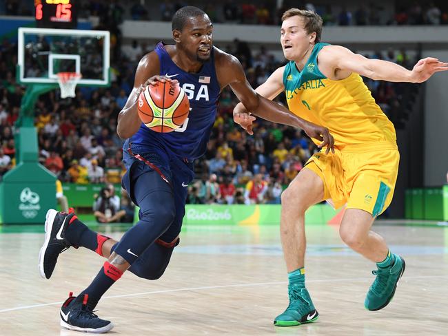 Broekhoff has international experience guarding the best players in the world — like Kevin Durant. Picture: AAP