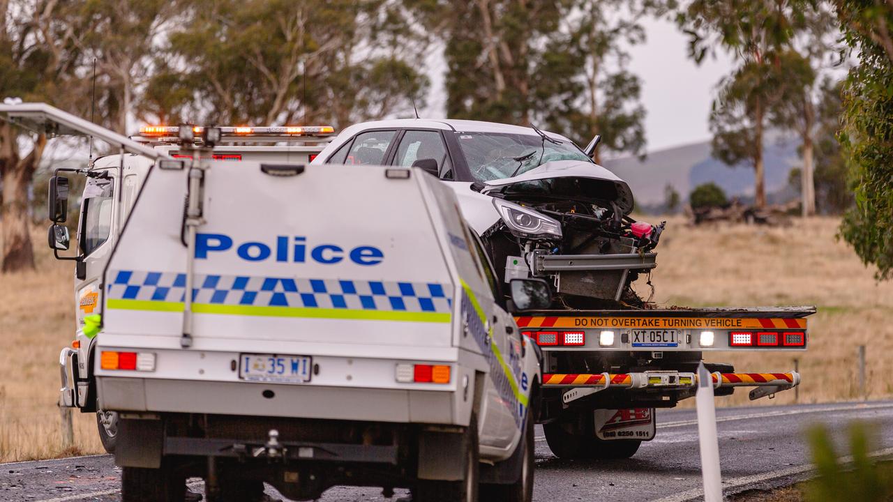 The scene of a fatal road crash at Copping. Picture: Linda Higginson