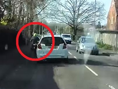 Driver’s dangerous near-miss with cyclist