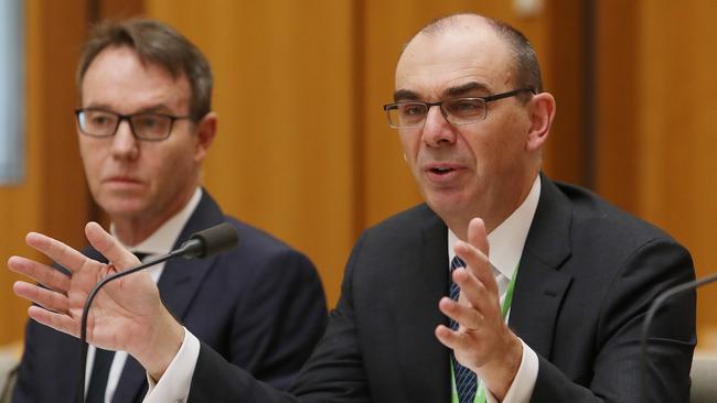 Australian Prudential Regulation Authority chairman Wayne Byres at the House Economics Committee hearing at Parliament House in Canberra.