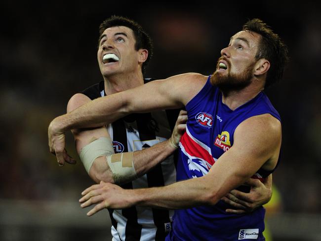 Qualifying Final. Collingwood v Western Bulldogs. MCG. Darren Jolly and Ben Hudson