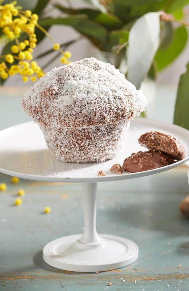 Muffin Break have released a lamington muffin and milkshake that carry parts of Darrell Lea Coconut roughs in it in time for Australia Day. Picture: Supplied