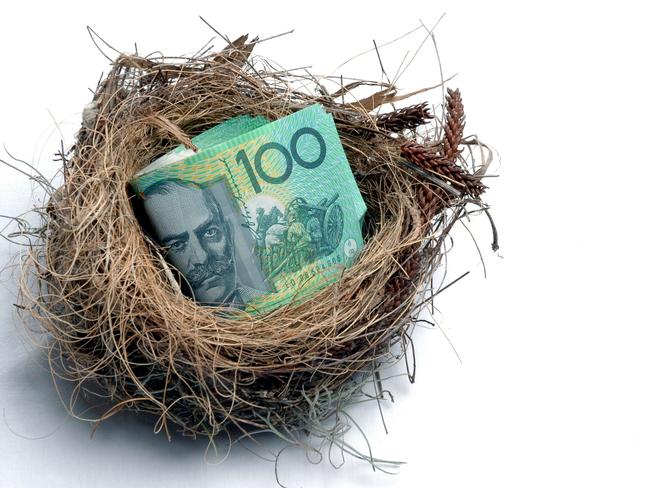 Savings nest egg concept. Australian superannuation generic money