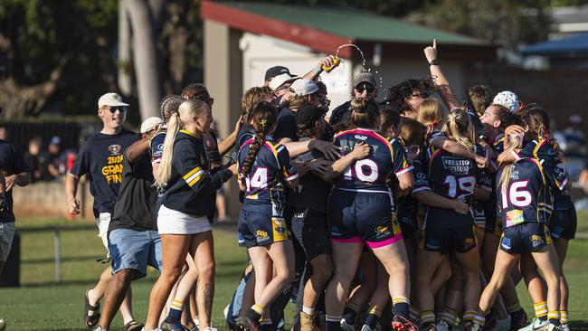 Highfields celebrate their win against Gatton in the TRL Women grand final at Toowoomba Sports Ground, Saturday, September 14, 2024. Picture: Kevin Farmer