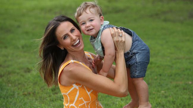 Amanda Abate with her son Bobby. Picture: Glenn Hampson