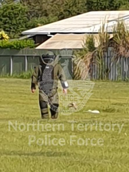 A pipe bomb was found in Moulden, Palmerston. Picture: PFES Media