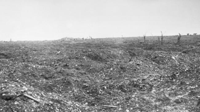 A view of the famous Mouquet Farm, north of the road from Courcelette. Image sourced from the Australian War Memorial.