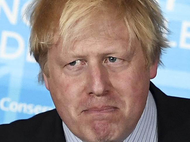 SOLIHULL, UNITED KINGDOM - JUNE 07:  British Foreign Secretary Boris Johnson speaks ahead of Prime Minister Theresa May during her last campaign visit at the National Conference Centre on June 7, 2017 in Solihull, United Kingdom. Britain goes to the polls tomorrow to vote in a general election.  (Photo by Carl Court/Getty Images)