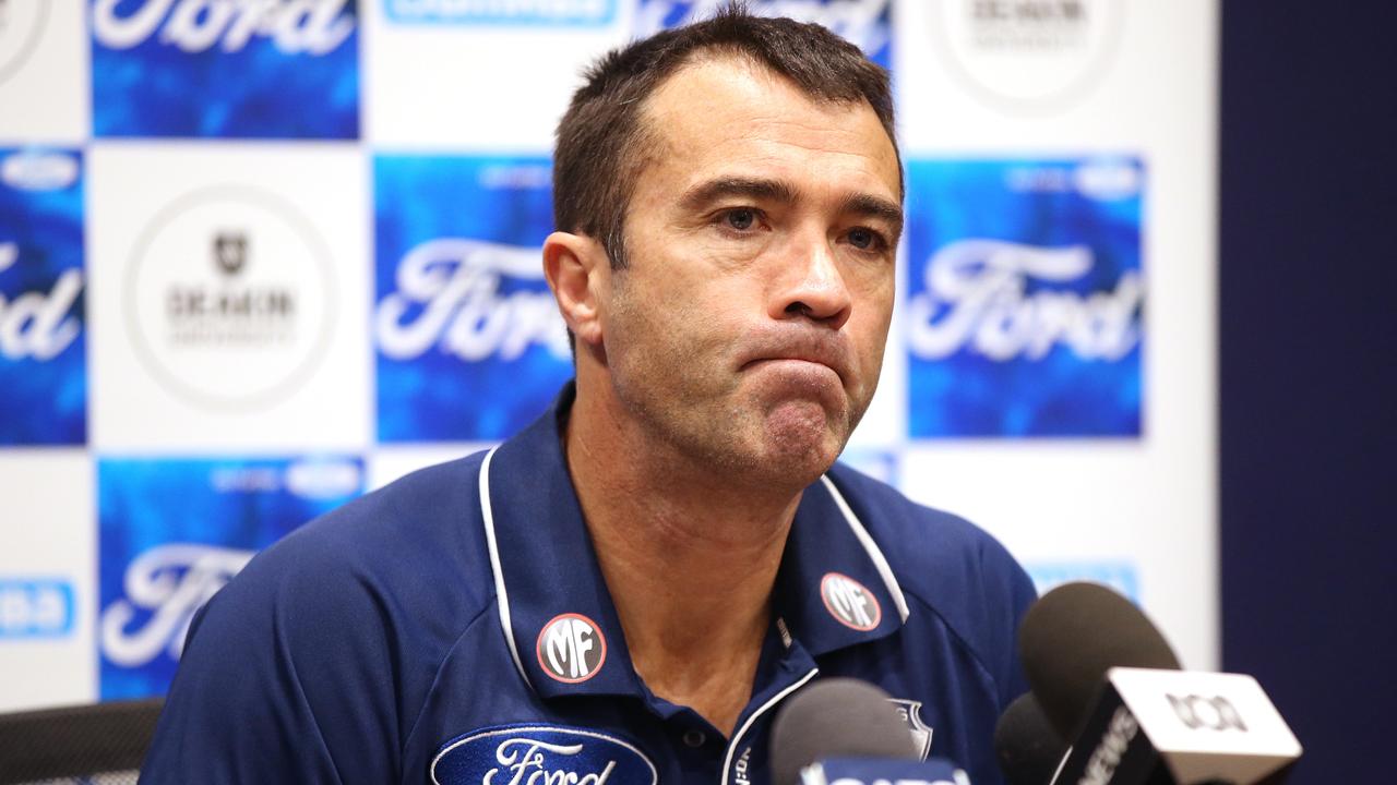 Geelong coach Chris Scott still isn’t happy. Picture: Alison Wynd