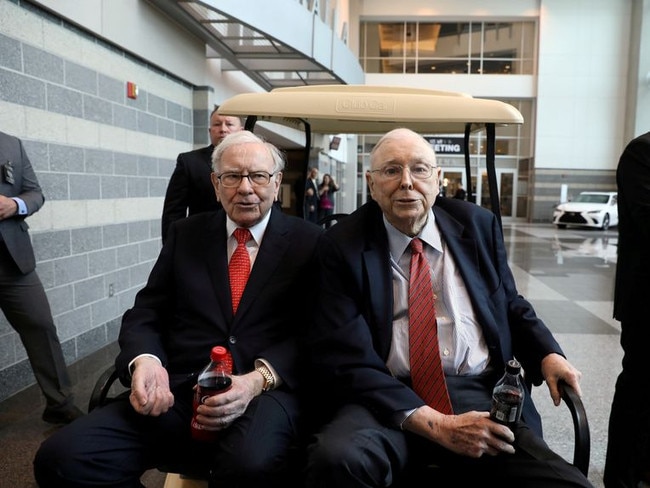 Berkshire Hathaway Chairman Warren Buffett, left, and Vice Chairman Charlie Munger at the annual shareholder gathering in Omaha, Neb., in 2019. PHOTO: SCOTT MORGAN/REUTERS