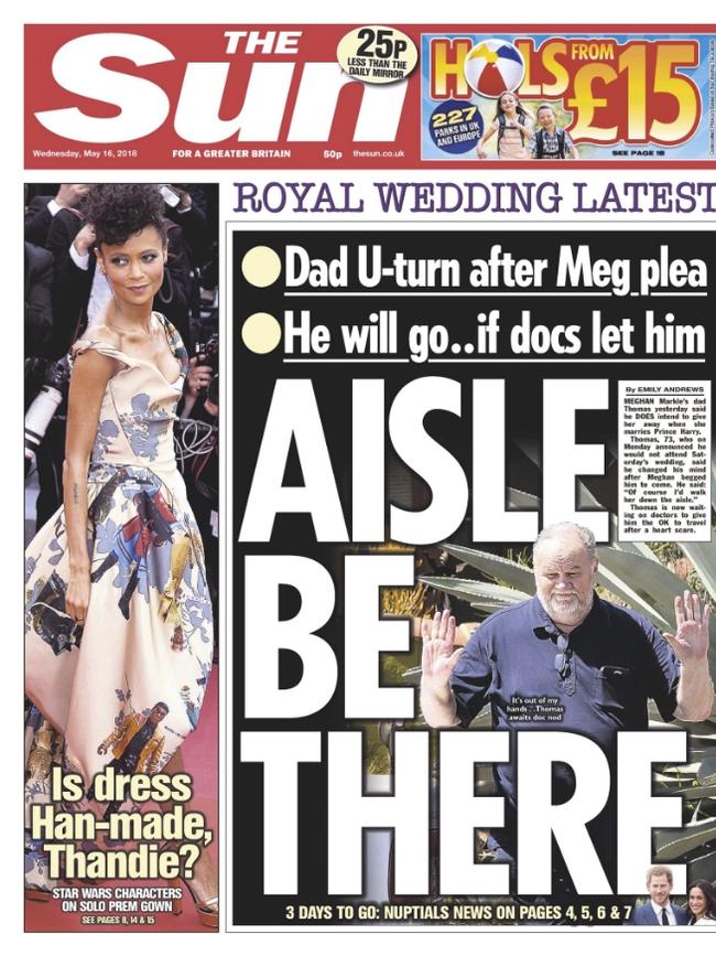 The Sun front page.