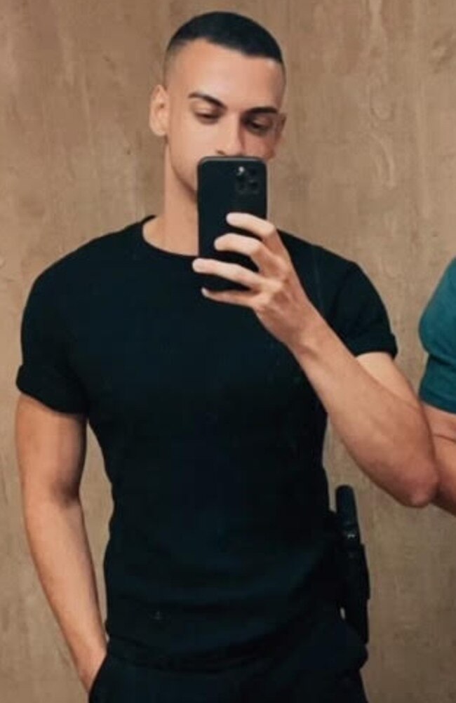 Accused killer cop Beau Lamarre-Condon wearing his gun in a post on social media. Picture: Instagram