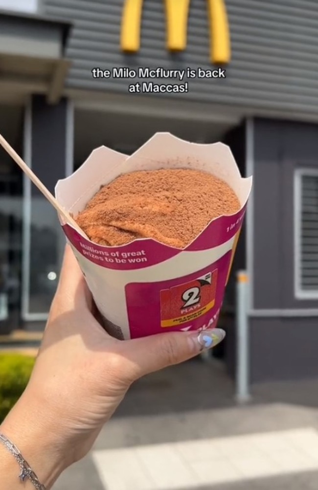 Macca's have released a brand new Milo McFlurry. Picture: TikTok