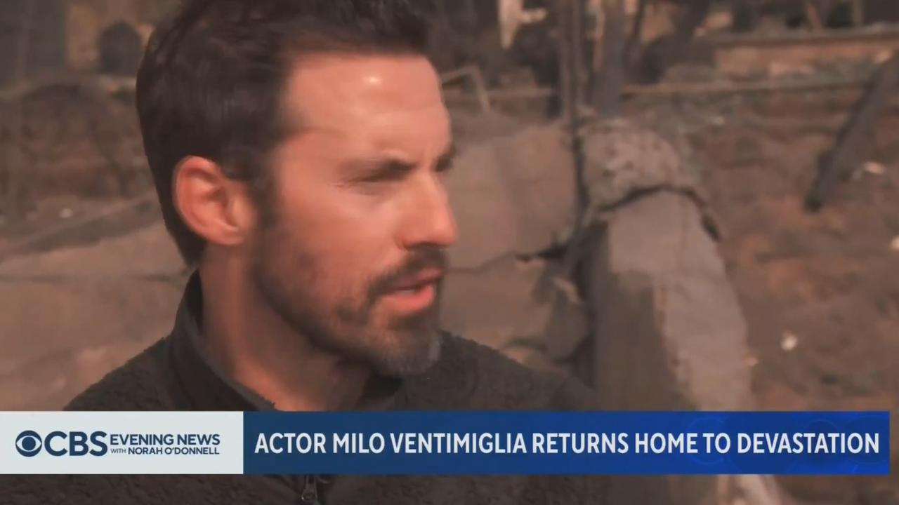 Actor Milo Ventimiglia watched his home burn to the ground via security cameras.