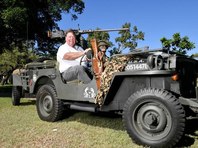 Christian Smith, in a 1944 Ford GPW Jeep is set for the upcoming NQ Military Muster. Picture: Evan Morgan