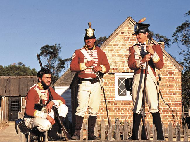 The convicts and redcoats of Old Sydney Town. Picture: Amusement Centre Travel