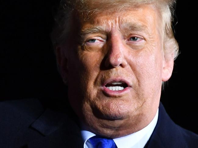 US President Donald Trump speaks during a campaign rally at Waukesha County Airport in Waukesha, Wisconsin on October 24, 2020. (Photo by MANDEL NGAN / AFP)