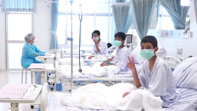 New challenges ahead: As the rescued boys continue to recuperate in hospital, survivors of similar ordeals have warned of what lies ahead. Picture: AFP