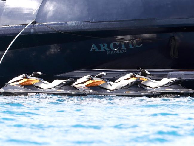 Just a few jetskis to go with the yacht. Picture: BackGrid