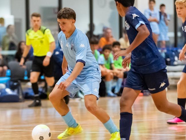 Action from the Futsal National Championships.