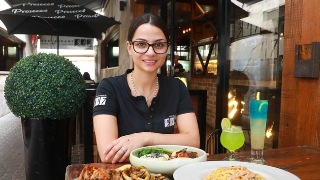 Restaurant 317 manager Christine Sande in February before rail construction and COVID-19 took over Church St. Picture: Angelo Velardo