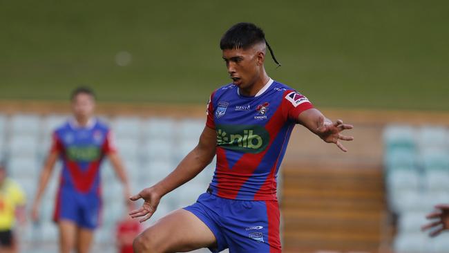 Haami Loza. Picture: Warren Gannon Photography. NSWRL Junior Reps finals week one, SG Ball Cup. Newcastle Knights vs Illawarra Steelers at Leichhardt Oval, 13 April 2024