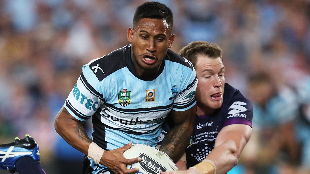 Ben Barba won an NRL premiership with Cronulla in 2016. Picture: Phil Hillyard