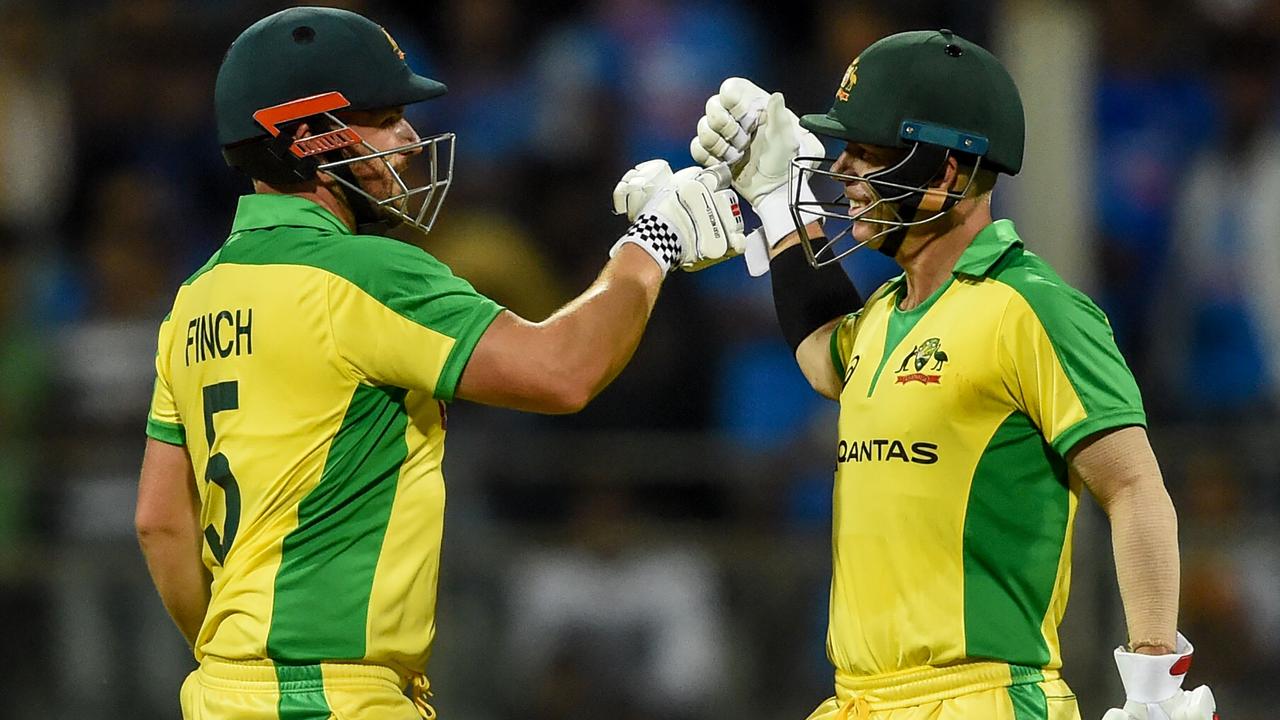 Australia's Aaron Finch and David Warner will reunite at the World Cup. Picture: Punit Paranjpe/ AFP