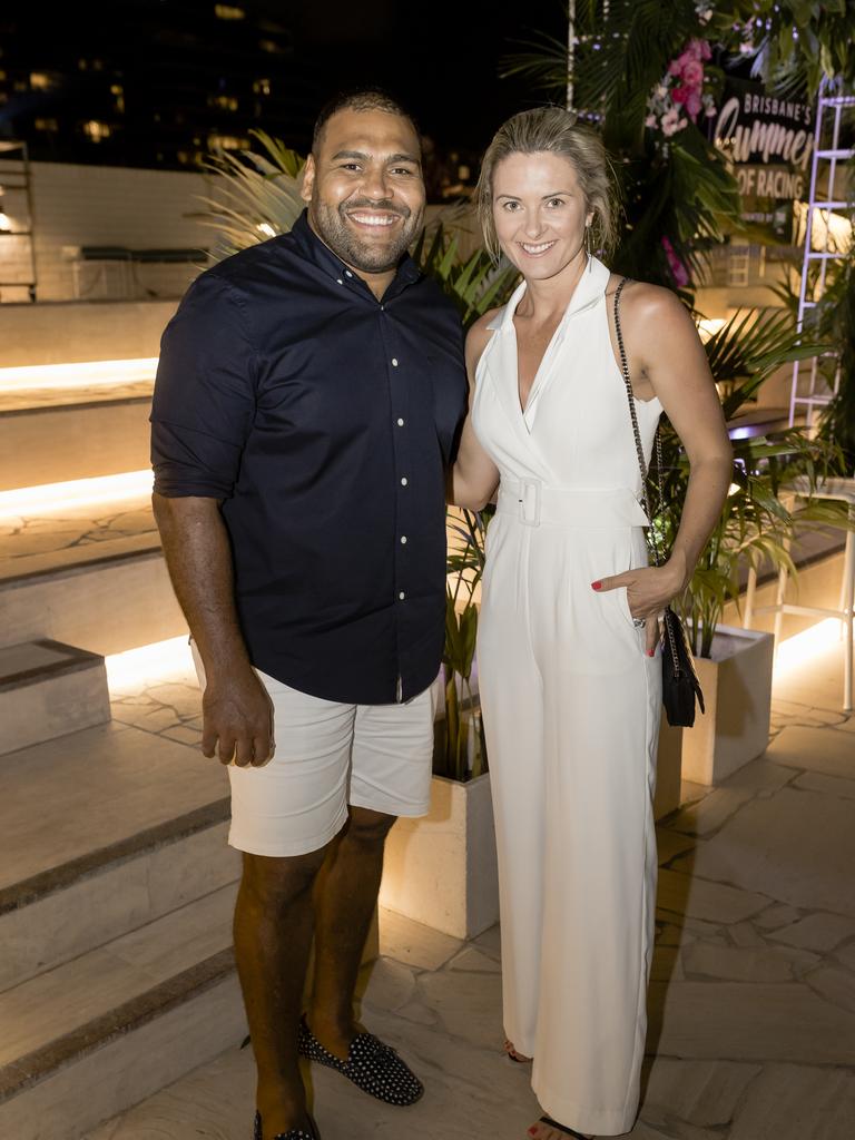 Sam and Rachael Thaiday at Brisbane's Summer of Racing Launch at The Calile Hotel on November 19, 2020. Socials: Damien Anthony Rossi Pictures: Jared Vethaak