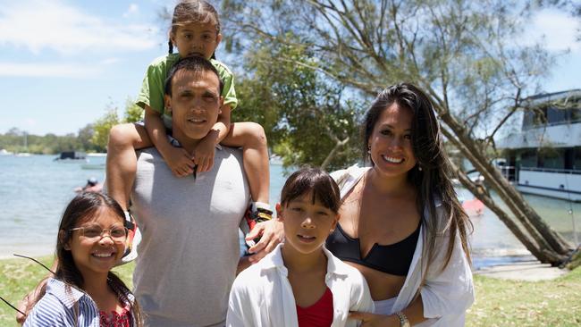 Pacific, 8, Leigh, Kai, 4, Bella, 10 and Janette at the Noosa Australia Day Festival at Lions Park Gympie Terrace, Noosaville on January 26, 2023. Picture: Katrina Lezaic