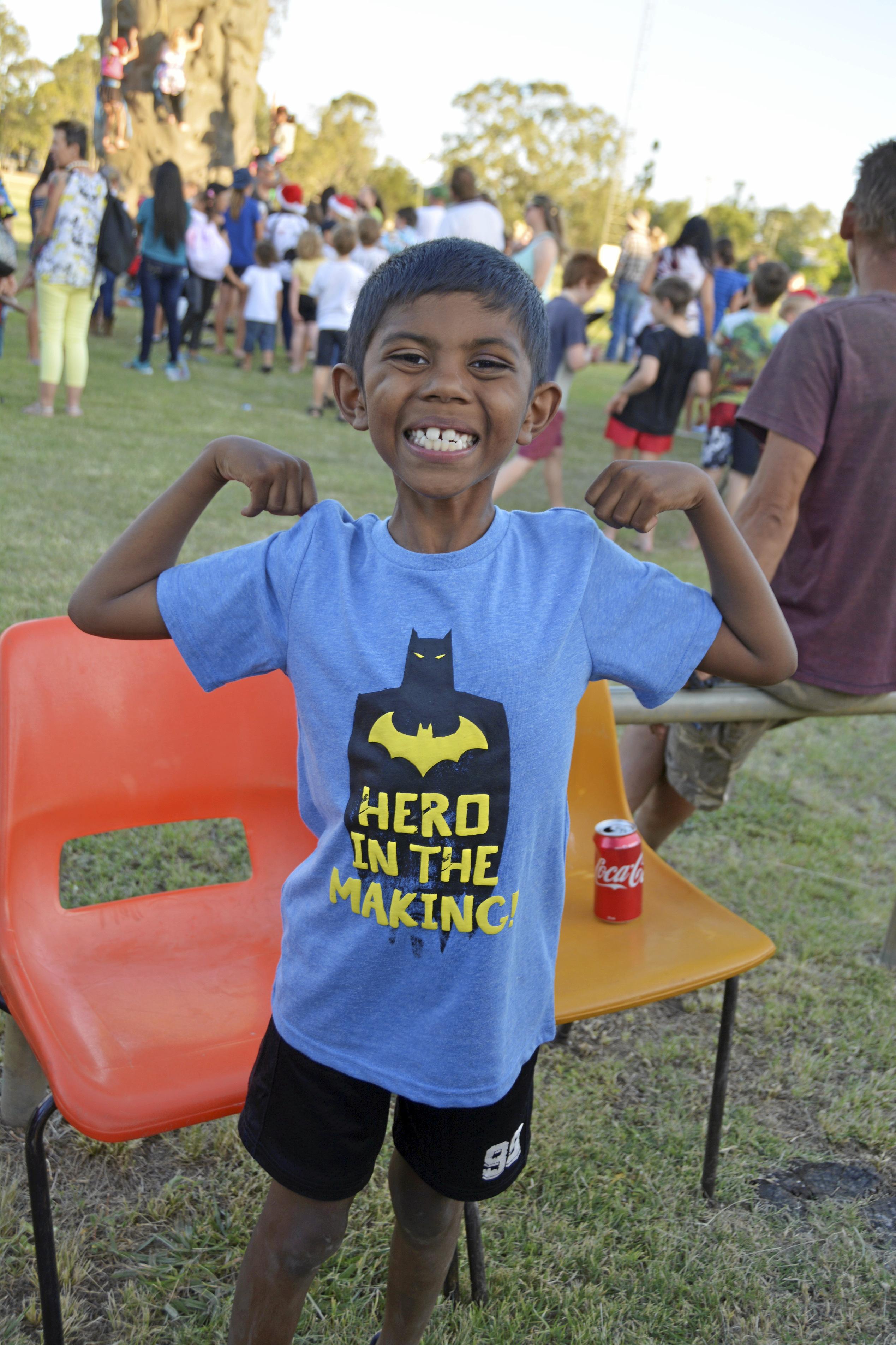 Timothy Hickey shows off his strength at the Tara Christmas Carnival 081218. Picture: Eloise Quinlivan