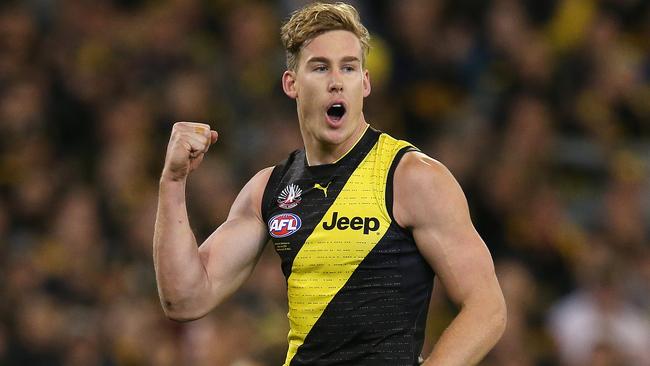 Tom Lynch will get another chance to play with Jack Riewoldt this week. Picture: Michael Klein