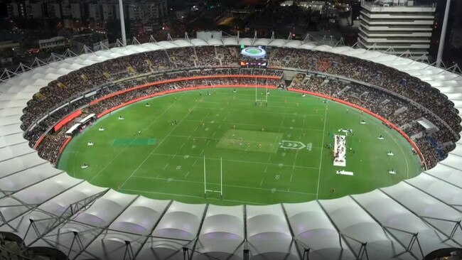 Incredible scenes at the Gabba. Photo: Fox Sports