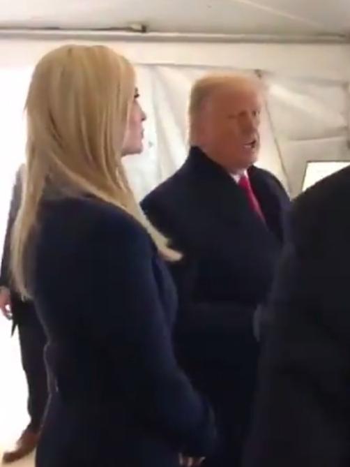 Footage of Donald Trump and family watching the riots. Picture: Twitter