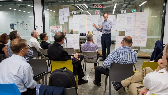 Celestino's business development manager, Duncan Challen, at a think tank for Australia's first autonomous city at the Sydney Science Park in Luddenham. 