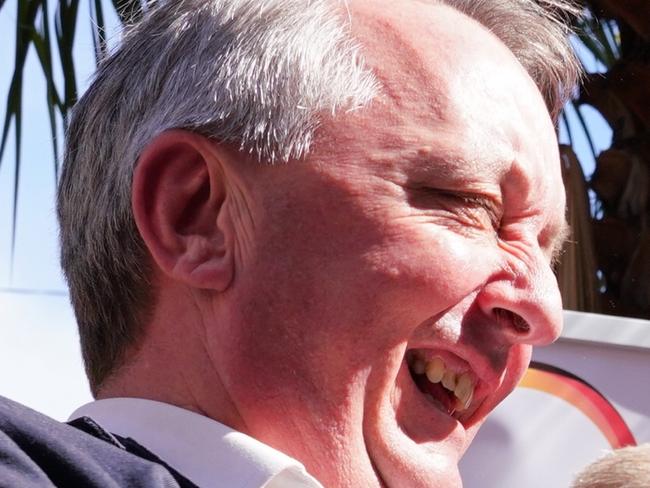 Victoria's Equality Minister Martin Foley is pushed by a member of the public during a press conference in Melbourne, Tuesday, October 30, 2018. (AAP Image/Stefan Postles) NO ARCHIVING