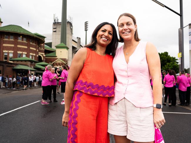 Nikki Shah and Sam Burge, founders of the Big C podcast, at the SCG on the morning of day 1. Photo: Tom Parrish