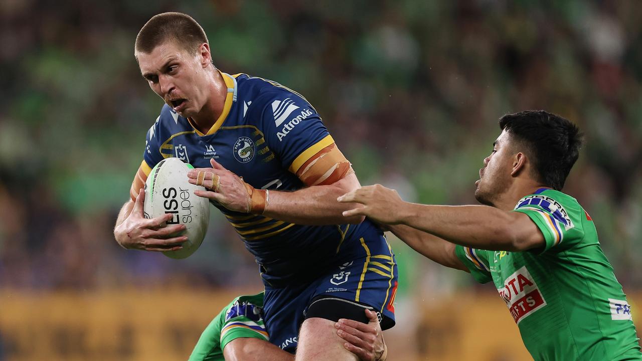 Shaun Lane’s offloads are a big weapon for the Eels. Picture: Mark Kolbe/Getty Images