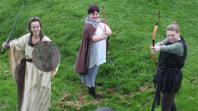 Derwent Valley Medieval Festival organisers, from left Erin Edge, Debbie Fenton and Maree Rieper. Picture: MATT THOMPSON