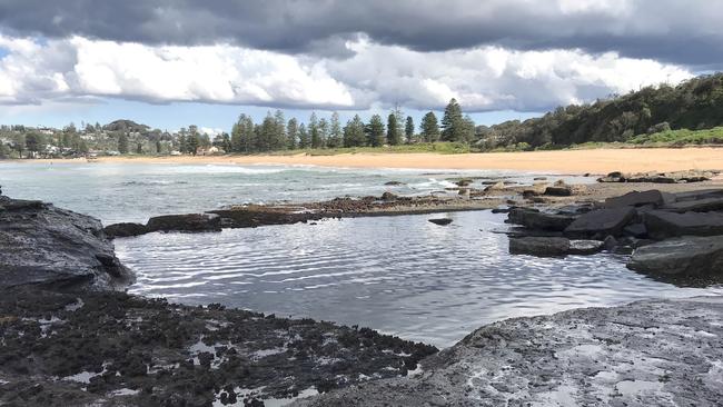 The remains of the first rock pool at Newport. Picture Manly Daily