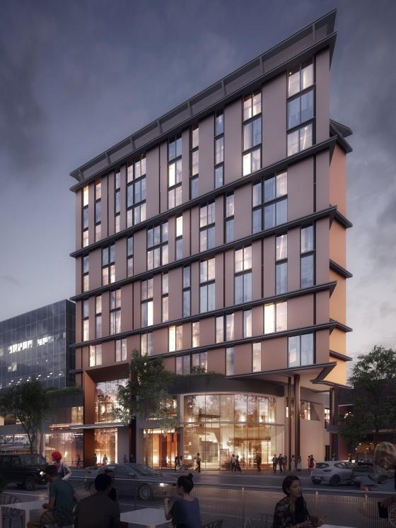 An artist's impression of the proposed hotel in Campbelltown’s Queen St.