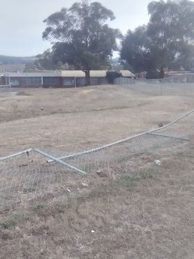 A gang of hoons wrecked Clarendon Vale Primary School's oval on Saturday night. Picture: Contributed