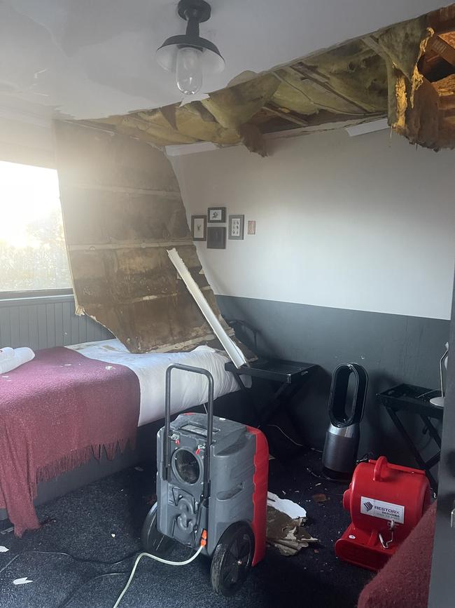 Great Lake Hotel rooms suffered damage after water pipes burst.