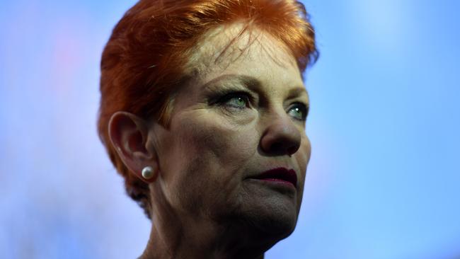 One Nation leader Senator Pauline Hanson at a press conference at Parliament House in Canberra, Thursday, May 31, 2018. (AAP Image/Mick Tsikas) NO ARCHIVING