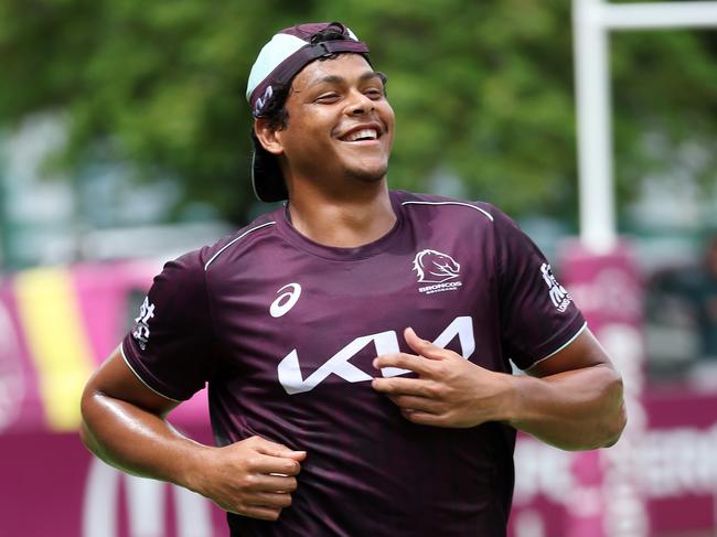 Selwyn Cobbo, Brisbane Broncos training, Red Hill. Picture: Liam Kidston