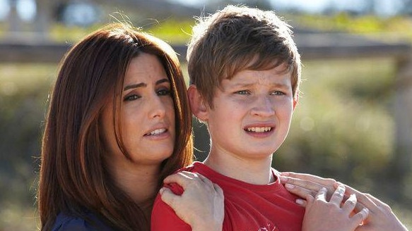 Dean with his on-screen mother, Ada Nicodemou, on the hit soap opera Home and Away.