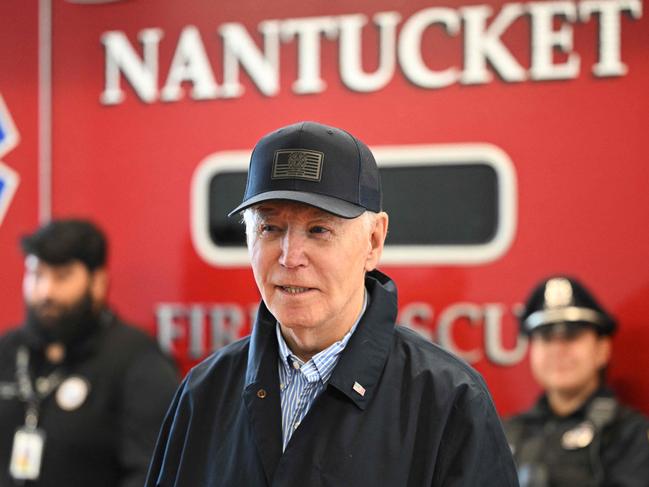 US President Joe Biden speaks to reporters as he visits the Nantucket Fire Department in Nantucket. The President and his family are in Nantucket, Massachusetts for the Thanksgiving holiday. Picture: AFP